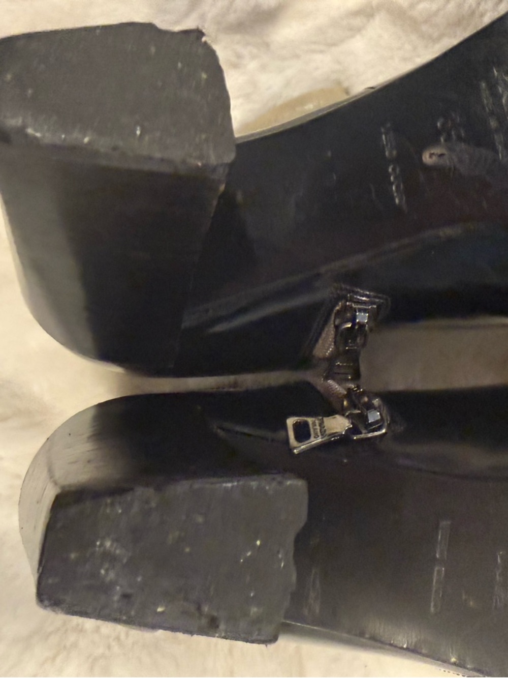 Prada Two-Tone Black and Taupe Pointed Ankle Boots - Picture 5 of 6
